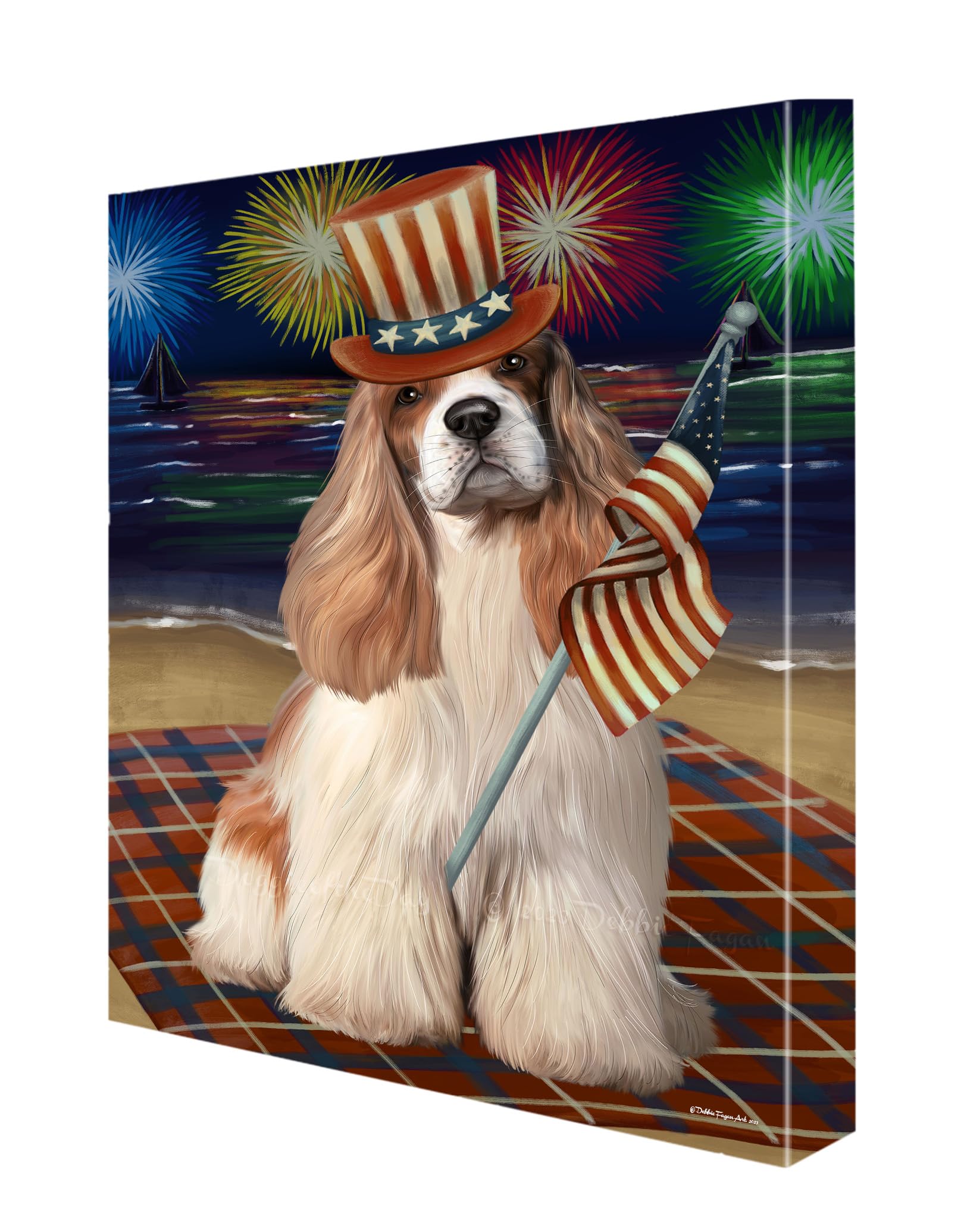Amazon.com: 4th of July Fireworks Cocker Spaniel Dog Canvas Wall